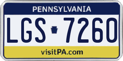 PA license plate LGS7260