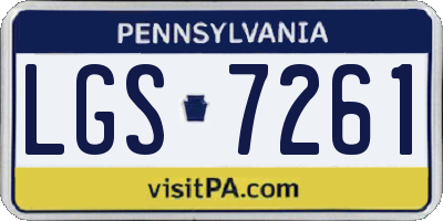 PA license plate LGS7261