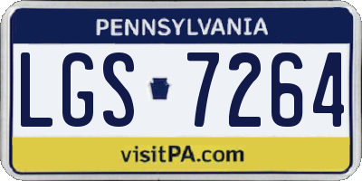 PA license plate LGS7264
