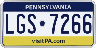 PA license plate LGS7266