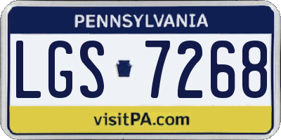 PA license plate LGS7268