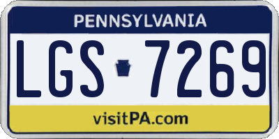 PA license plate LGS7269