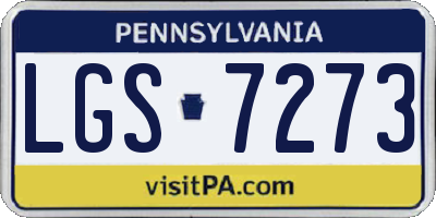 PA license plate LGS7273
