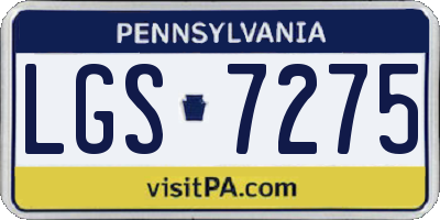 PA license plate LGS7275