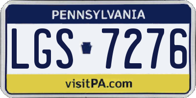 PA license plate LGS7276