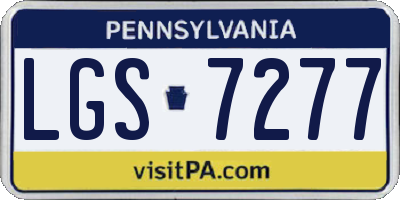 PA license plate LGS7277
