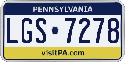 PA license plate LGS7278
