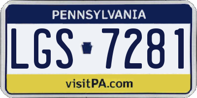 PA license plate LGS7281