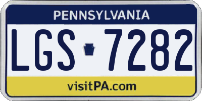 PA license plate LGS7282