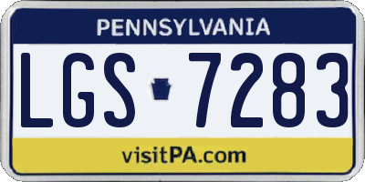 PA license plate LGS7283