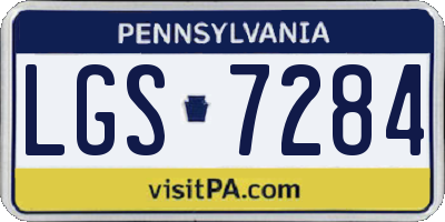 PA license plate LGS7284