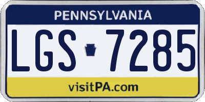 PA license plate LGS7285