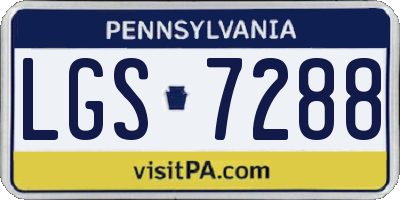 PA license plate LGS7288