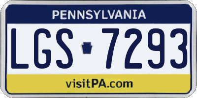 PA license plate LGS7293