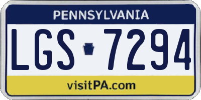 PA license plate LGS7294