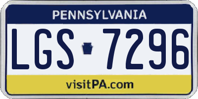 PA license plate LGS7296