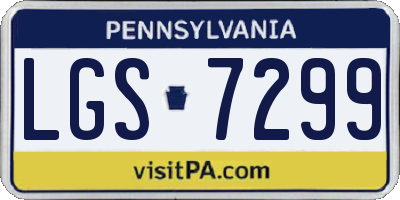 PA license plate LGS7299