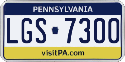 PA license plate LGS7300