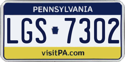 PA license plate LGS7302