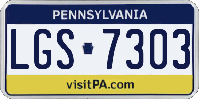PA license plate LGS7303