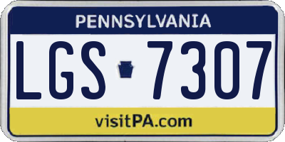 PA license plate LGS7307