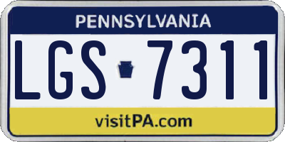 PA license plate LGS7311