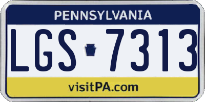 PA license plate LGS7313