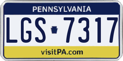 PA license plate LGS7317