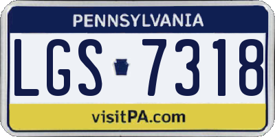 PA license plate LGS7318
