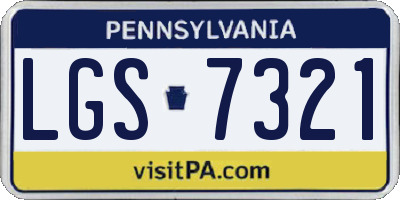 PA license plate LGS7321