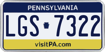 PA license plate LGS7322
