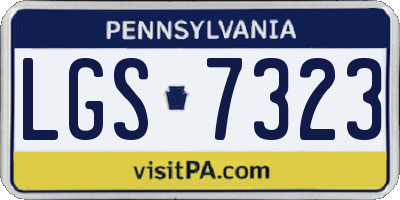 PA license plate LGS7323
