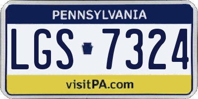 PA license plate LGS7324
