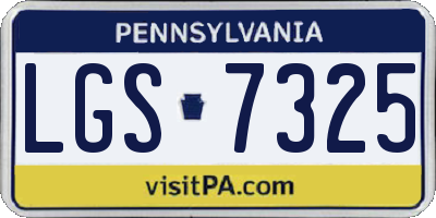 PA license plate LGS7325