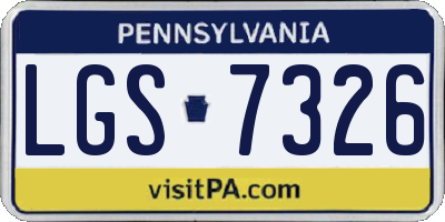 PA license plate LGS7326