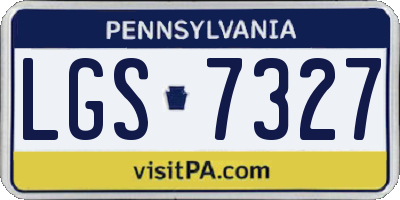 PA license plate LGS7327
