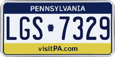 PA license plate LGS7329