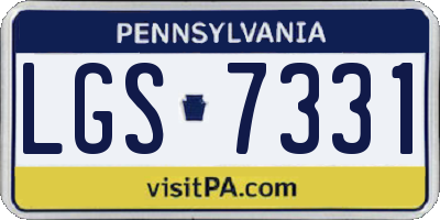 PA license plate LGS7331