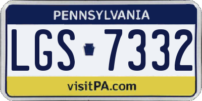 PA license plate LGS7332