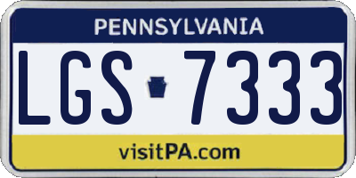 PA license plate LGS7333