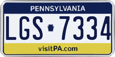 PA license plate LGS7334