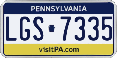 PA license plate LGS7335