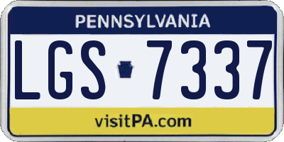 PA license plate LGS7337