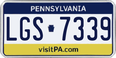 PA license plate LGS7339