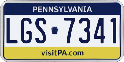 PA license plate LGS7341