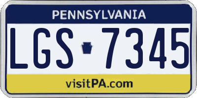 PA license plate LGS7345