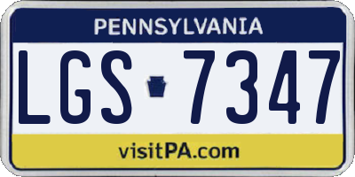 PA license plate LGS7347