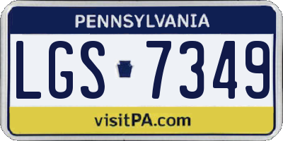 PA license plate LGS7349