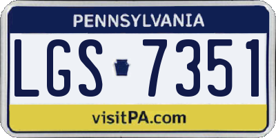 PA license plate LGS7351