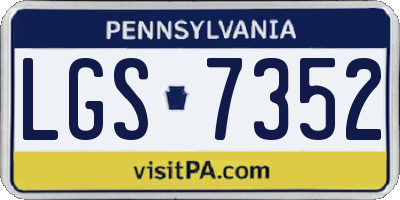 PA license plate LGS7352